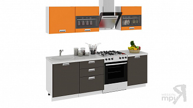 Кухонный гарнитур 240 см БЬЮТИ (Оранж) ГН60_240_2